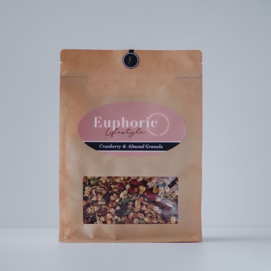 Euphoric Lifestyle Cranberry & Almond Granola 500g bag
