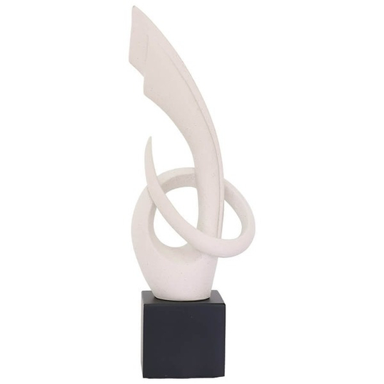 Large White Sculpture with Black base