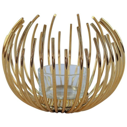 Gold Metal Pin Cushion Design Candle Votive