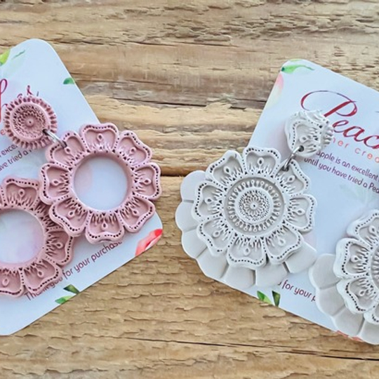 Lace Pink & Cream Polymer Clay