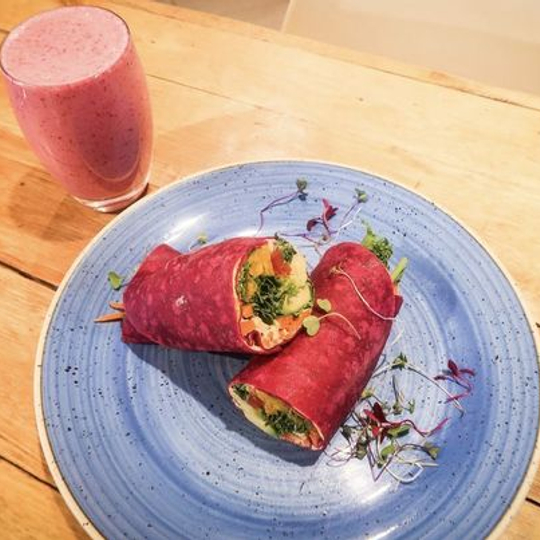 Hummus Raw Veggie Wrap