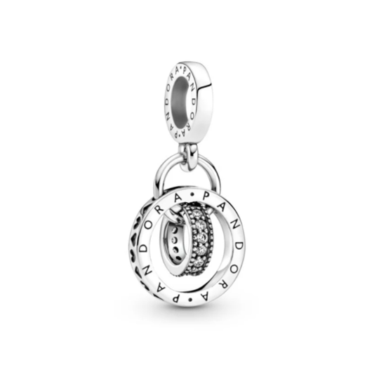3-Way Circles Cubic Zirconia Charm