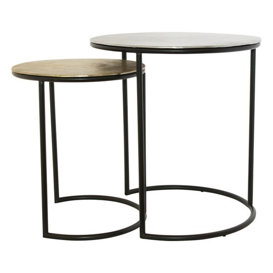 MIXED METAL NESTING SIDE TABLES (SET OF 2)