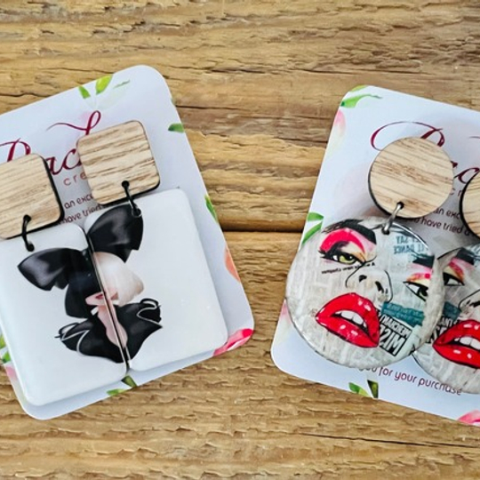 Pop-Art Faces Wood & Resin Design 3
