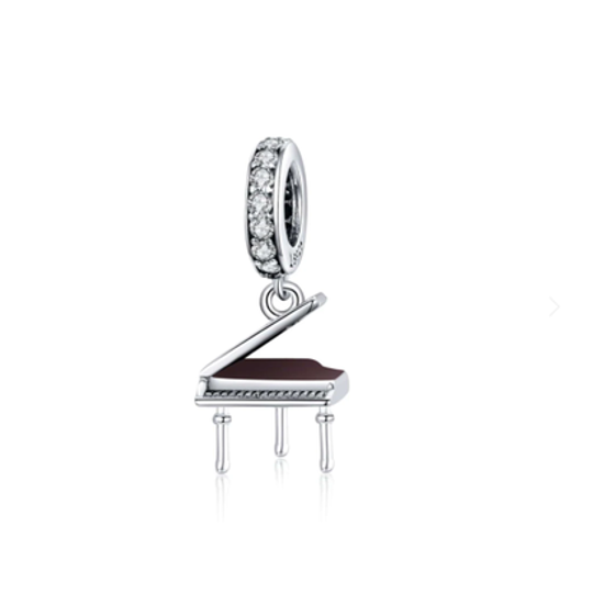 Cubic Zirconia Piano Charm