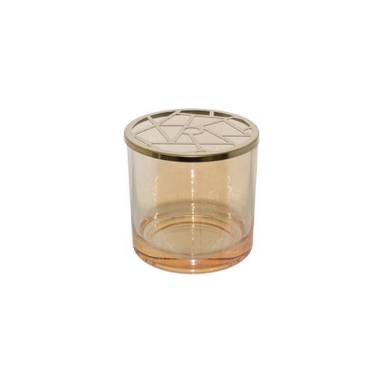 MEDIUM AMBER TINTED GLASS CANISTER