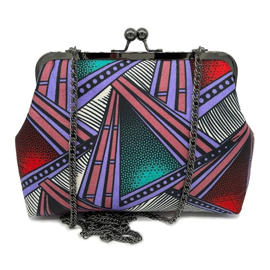 Lucy - Ankara Red Purple Fan
