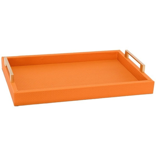 Hermes Inspired Rectangular Textured Decor Tray