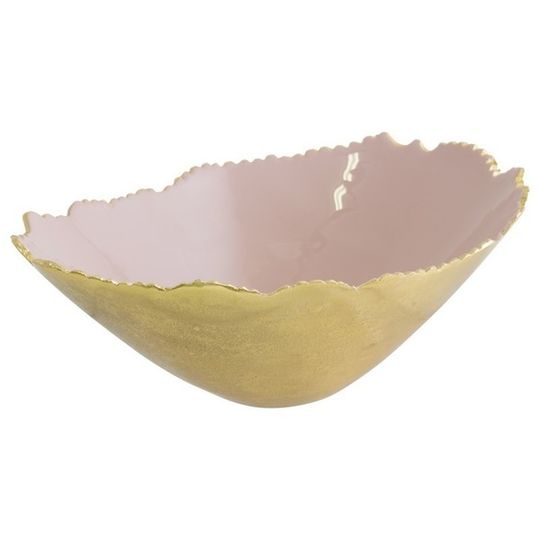 Gold/Pink Metal Decor Bowl