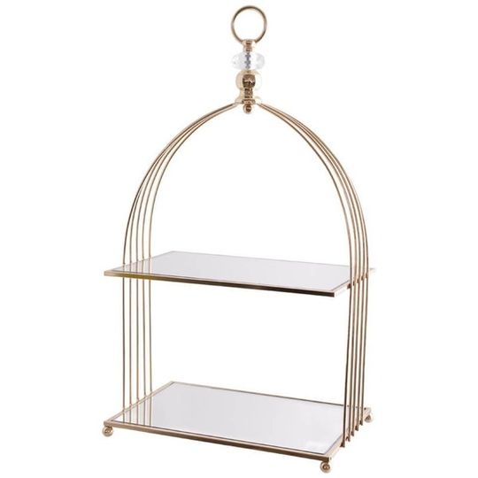 2 Tier Gold/Mirror Display Stand - Large