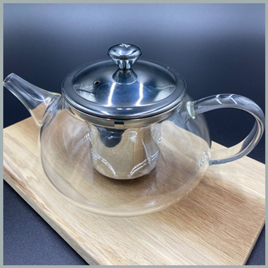 Glass Teapot with Steel Strainer and Lid 500ml