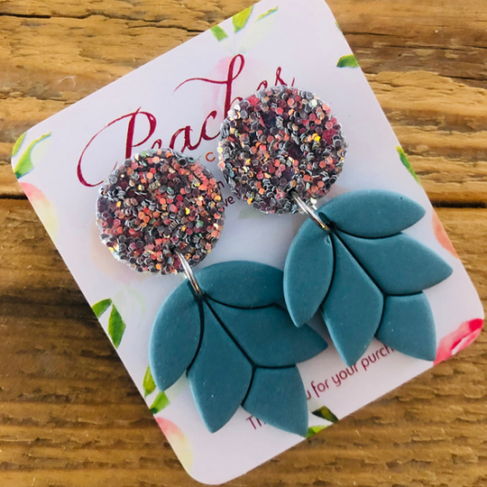 Lotus Turquoise Flower with Glitter