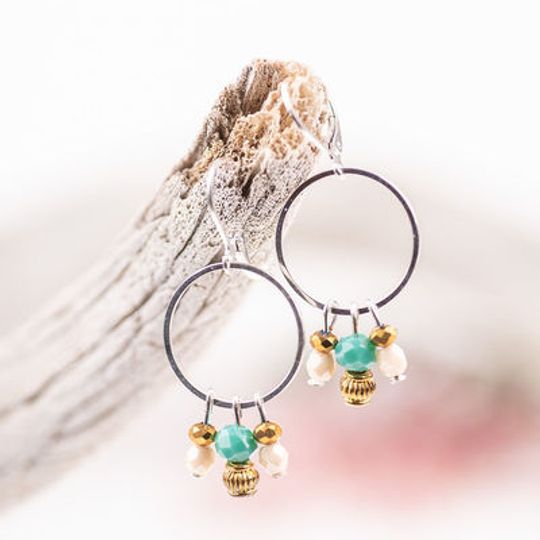 Hoop Earrings with Crystal Cluster