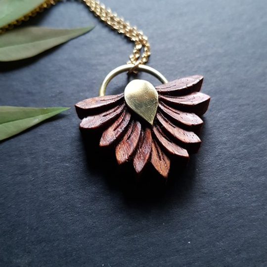 Wooden best sale leaf necklace