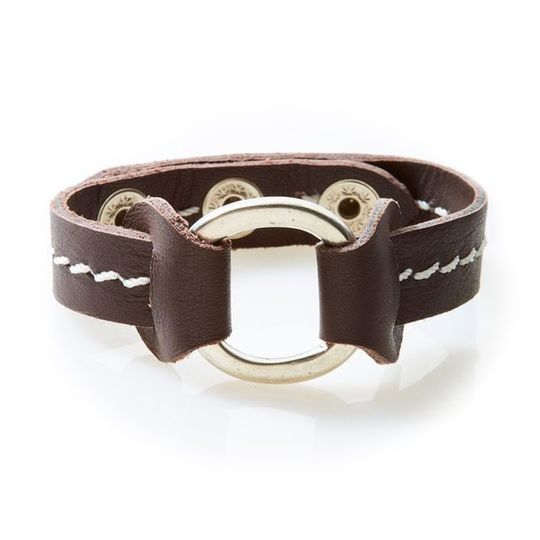 STUD Leather Bracelet with studs Dark Brown