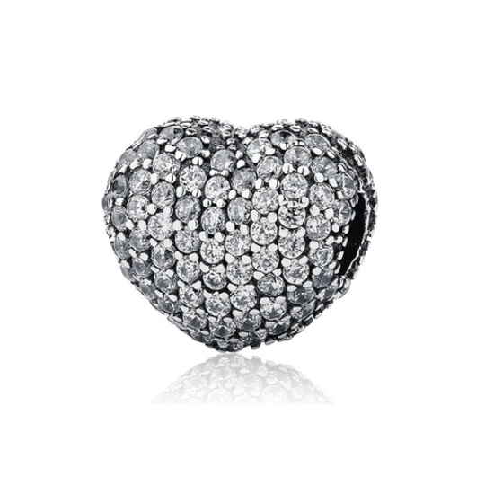 Cubic Zirconia Dazzling Heart Charm