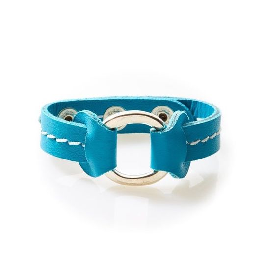 STUD Leather Bracelet with studs Turquoise