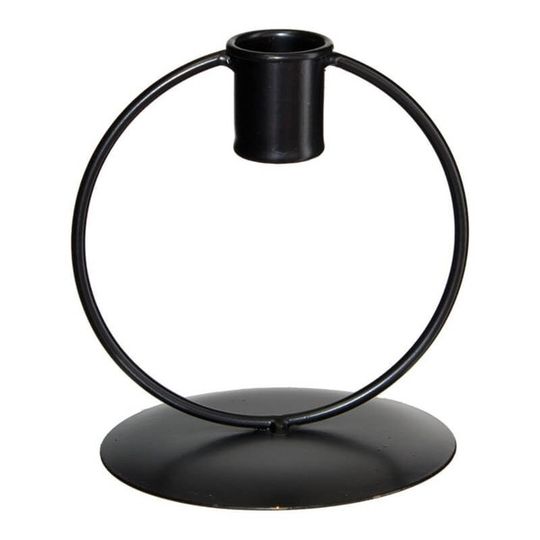 Matte Black Single Ring Candleholder
