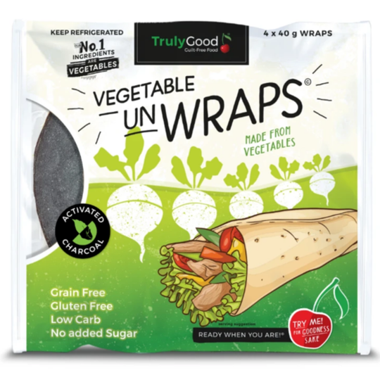 Low-Carb Vegetable Wrap With Added Charcoal