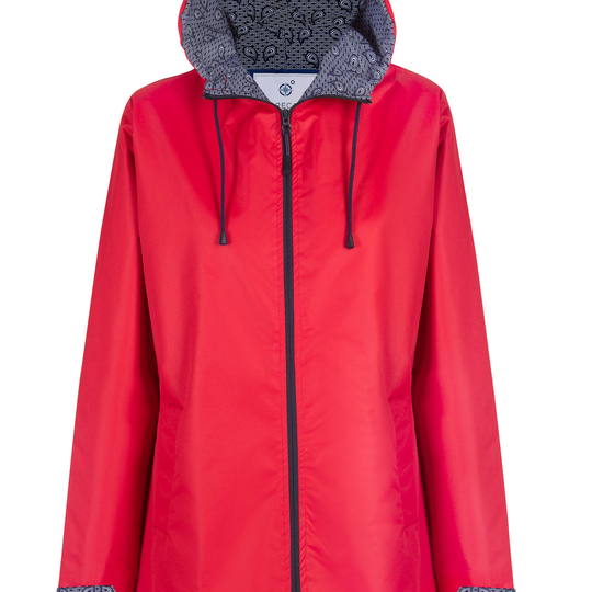 Red Long Length Raincoat