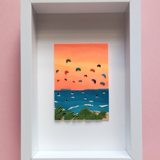 "Kite Surfers at Sunset"