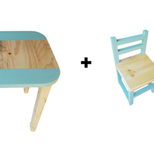 Rectangular Table (Medium) and  2 Chairs Set