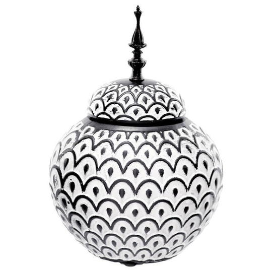 Black and White Ceramic Jar