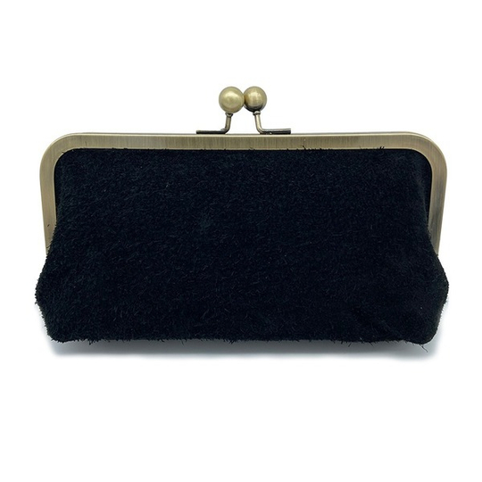 Jess - Leather Black Suede Brass