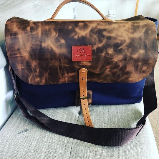 Messenger Laptop Bag -Canvas and Leather