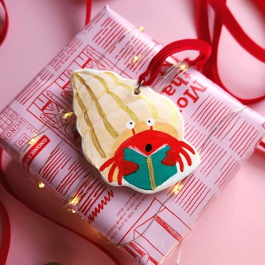 Christmas Ornament - Carolling Crab