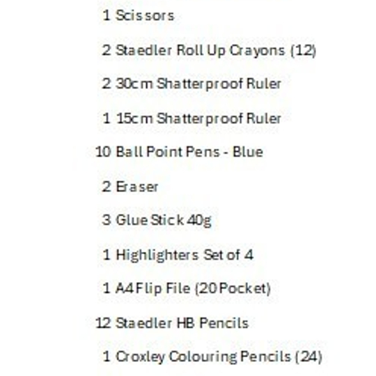 Gr 4-7 Stationery Pack