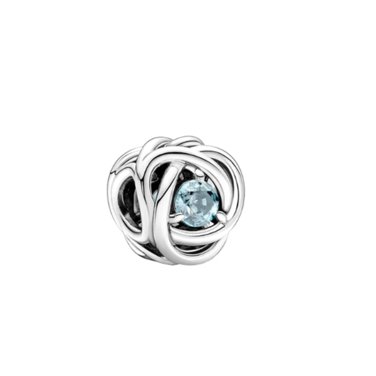 March Birthstone Eternity Circle Charm