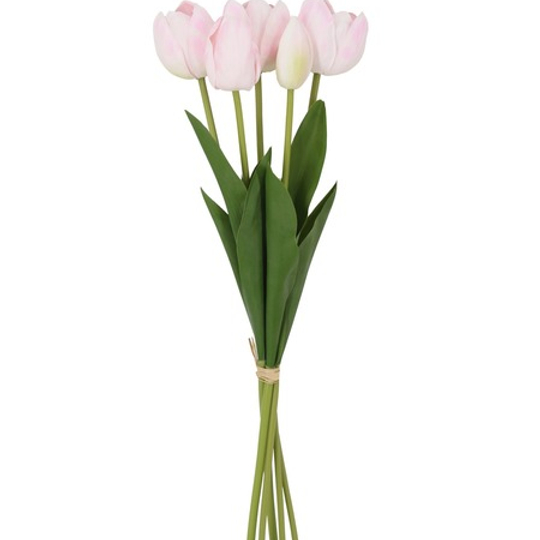 Real Touch Artificial Tulips Bunch - Soft Pink
