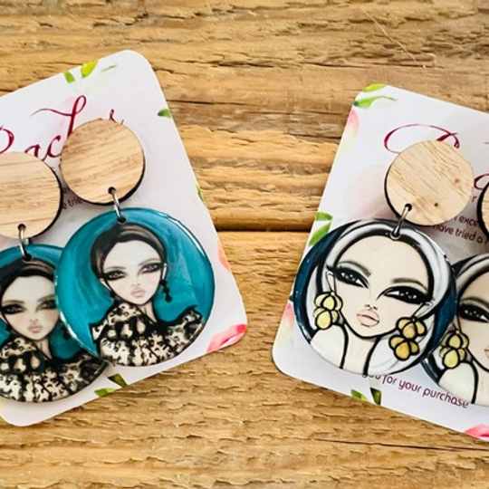 Pop Art Faces Wood & Resin Design