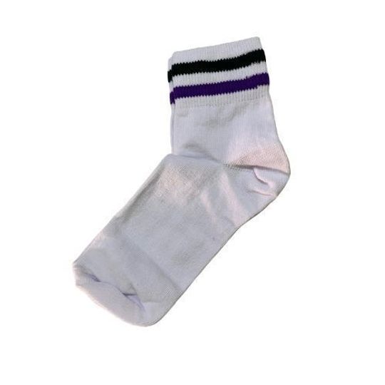 White Striped ankle socks