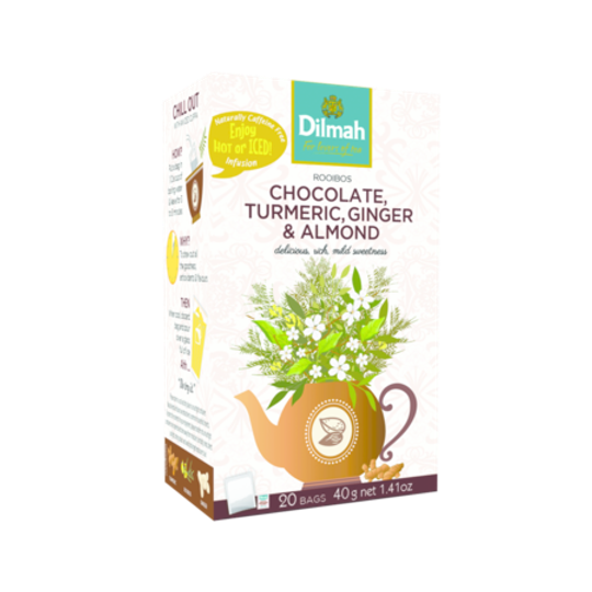 Dilmah Red Rooibos with Chocolate, Turmeric, Ginger & Almond (20 x 2g tagged tea bags)