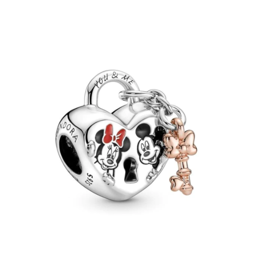 Minnie and Mickey Love Lock Charm
