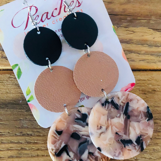 Peach Beige & Black Acrylic