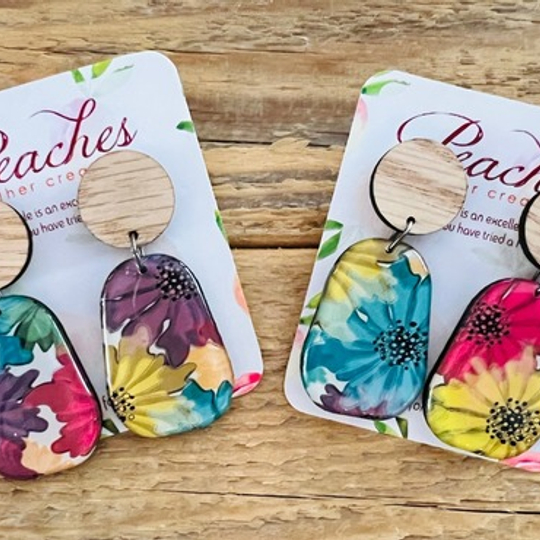 Vibrant Coloured Flowers Designer Wood & Resin Range