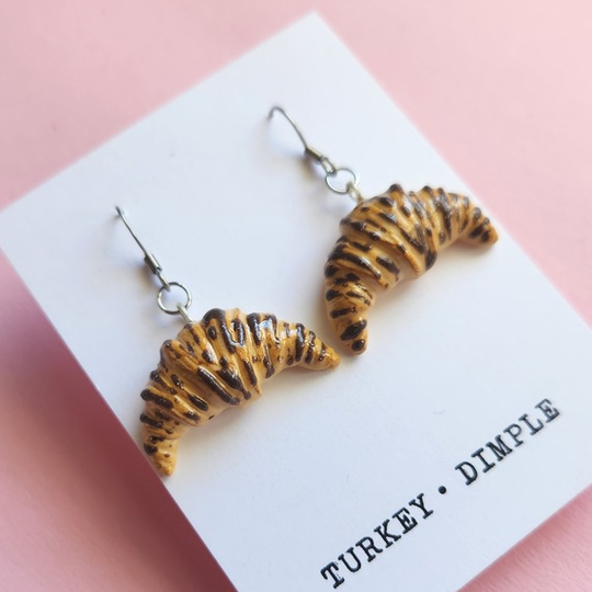 Chocolate Croissant Earrings