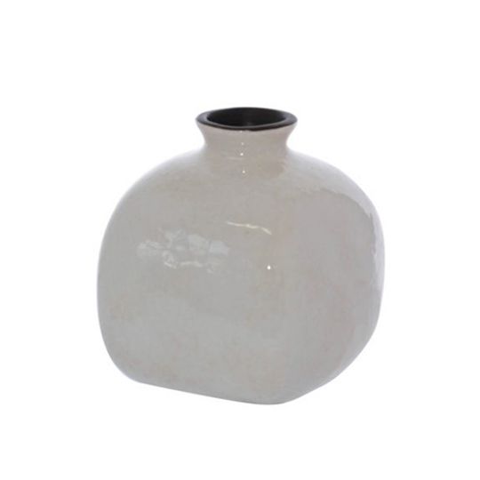 Small Ceramic Bottle Vase - White