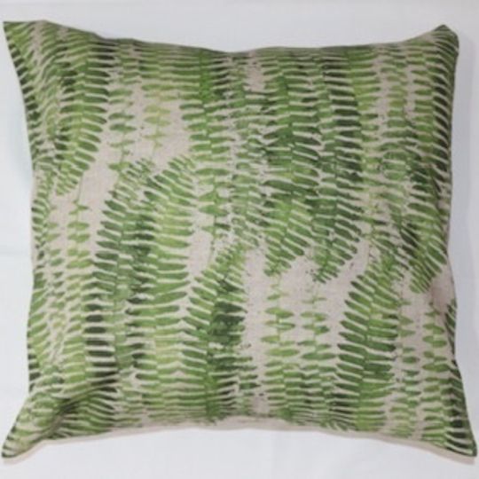 small green fern linoprint cushion cover