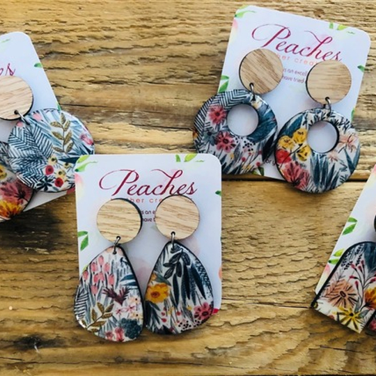 Blue Spring Florals in Wood & Resin