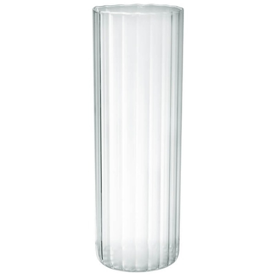 Fluted Clear Glass Cylinder Vase