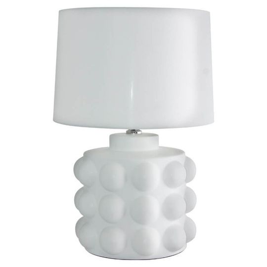 White Bubble Ball Ceramic Table Lamp