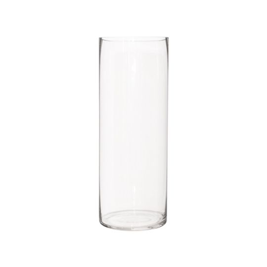 CLEAR GLASS CYLINDER VASE 40CM