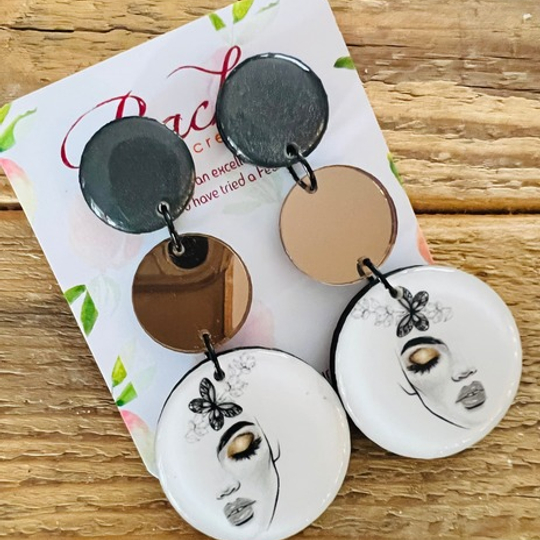 Butterfly Faces Wood & Resin Design