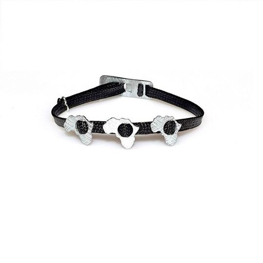 ZESTY Waxed Ribbon Bracelet Africa - Black