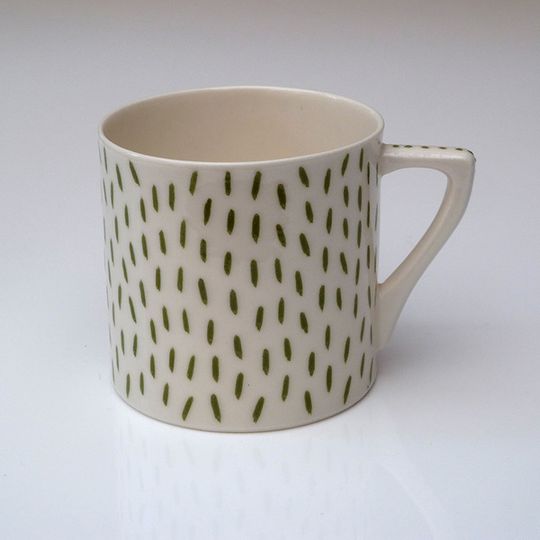Olive Green Dashes Mug