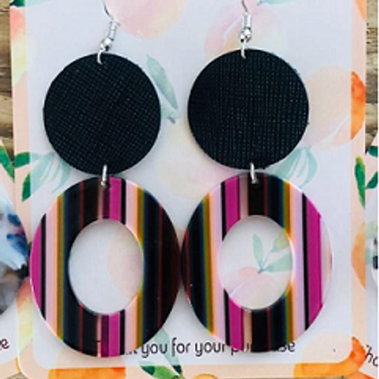 Pink Striped Acrylic